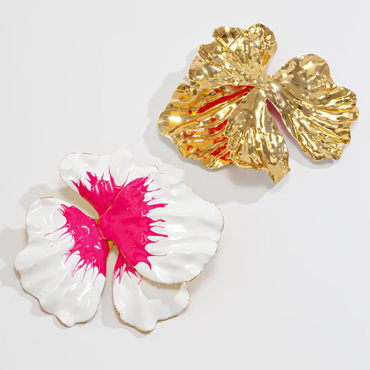 Sweet Gradient Drip Oil Floral Alloy Earrings