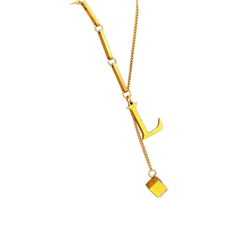 Minimalist Elegant 18K Gold Plated Stainless Steel Letter Bracelet