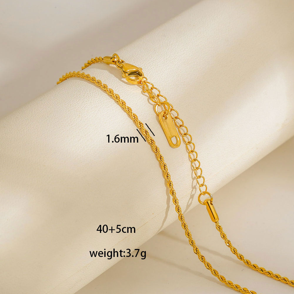 Collana con Ciondoli Geometrici Minimalisti in Acciaio al Titanio Placcato con Nappe, Charm Fai da Te per Donne