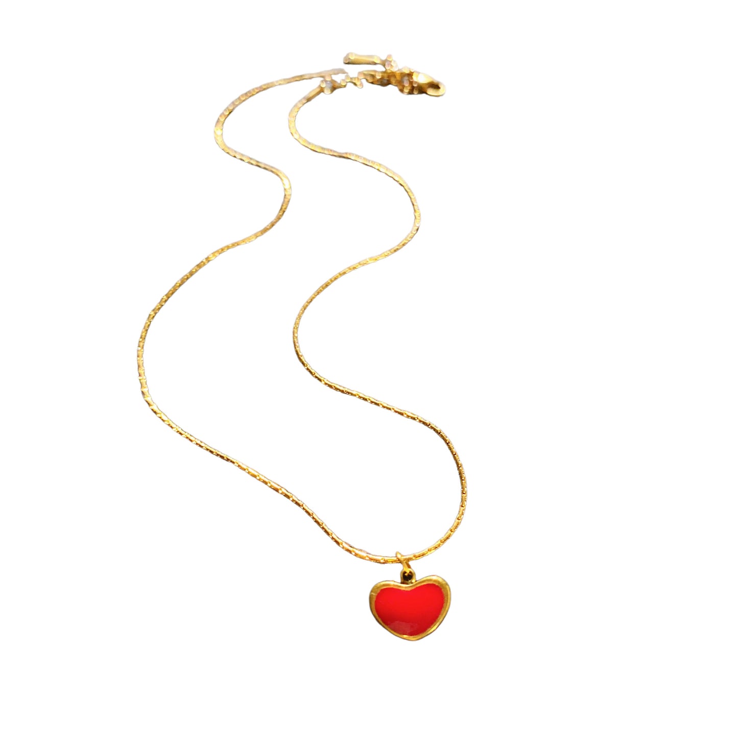 Elegant Heart Drip Oil Plated Titanium Steel Necklace Unisex