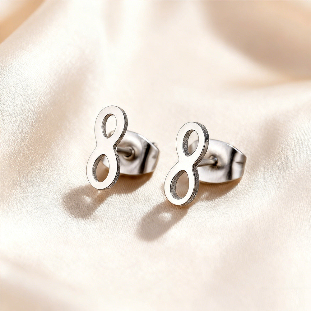 Luxury Elegant Geometric Moon Star Stainless Steel Plated Stud Earrings for Women