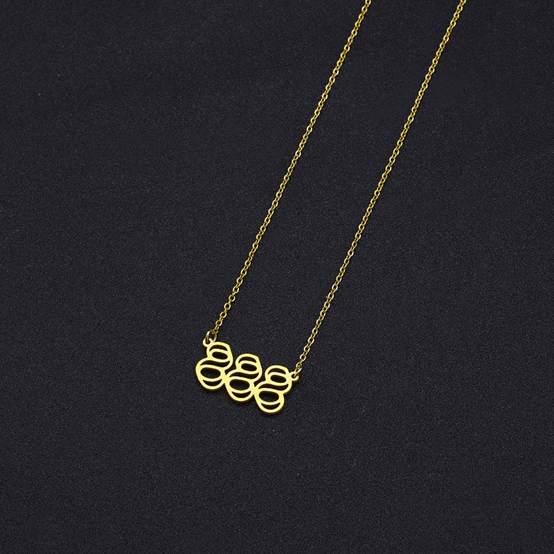 Collar Minimalista de Acero Inoxidable con Colgante de Número Grabado en Cadena O para Mujer