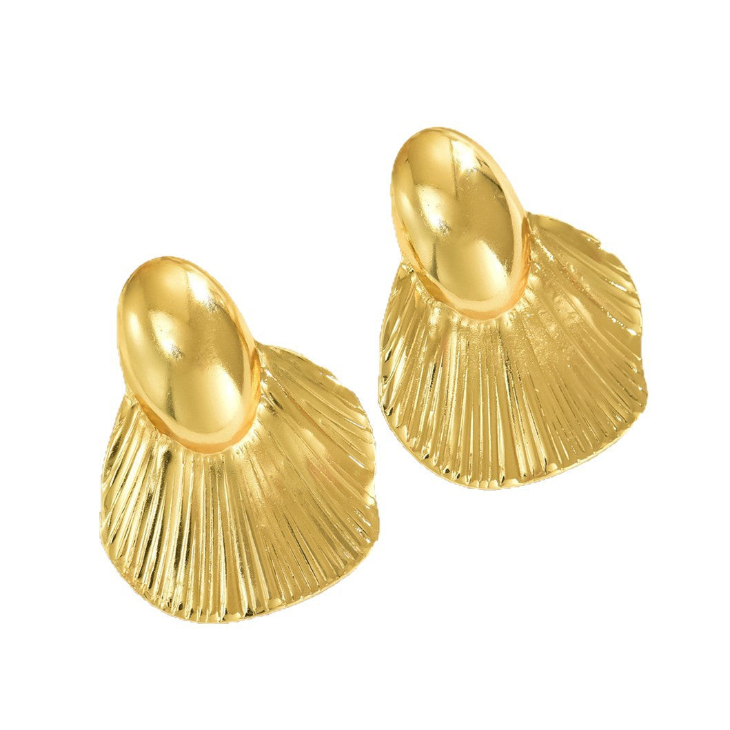 Minimalist Elegant Geometric Fish Tail Stainless Steel Earrings for Women