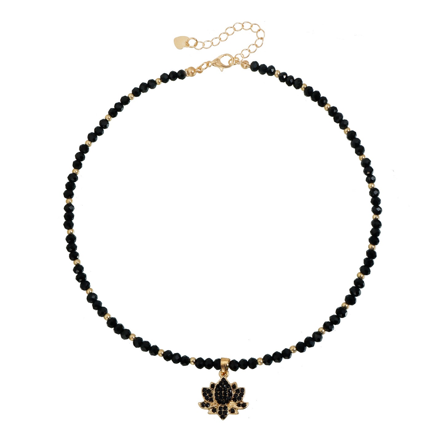 Gothic Sweet Geometric Floral Rhinestone Inlay Alloy Pendant Necklace for Women