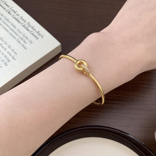 Bracciale a Polsino Minimalista Geometrico in Argento Sterling S925, Fatto a Mano per Donne