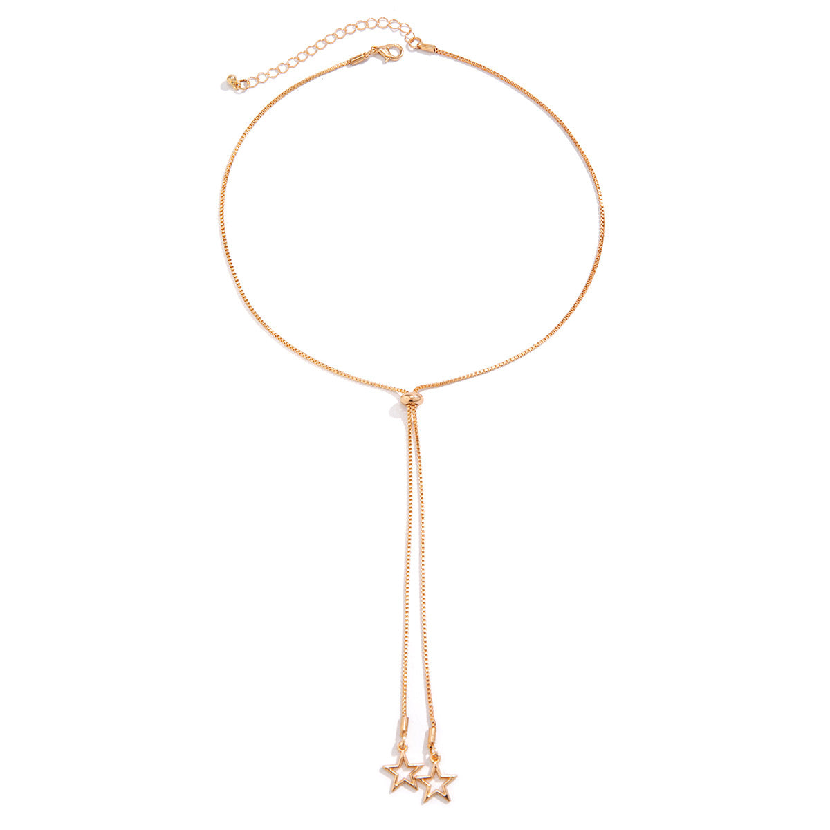 Minimalist Floral Star Alloy Plated Snake Chain Necklace for Women