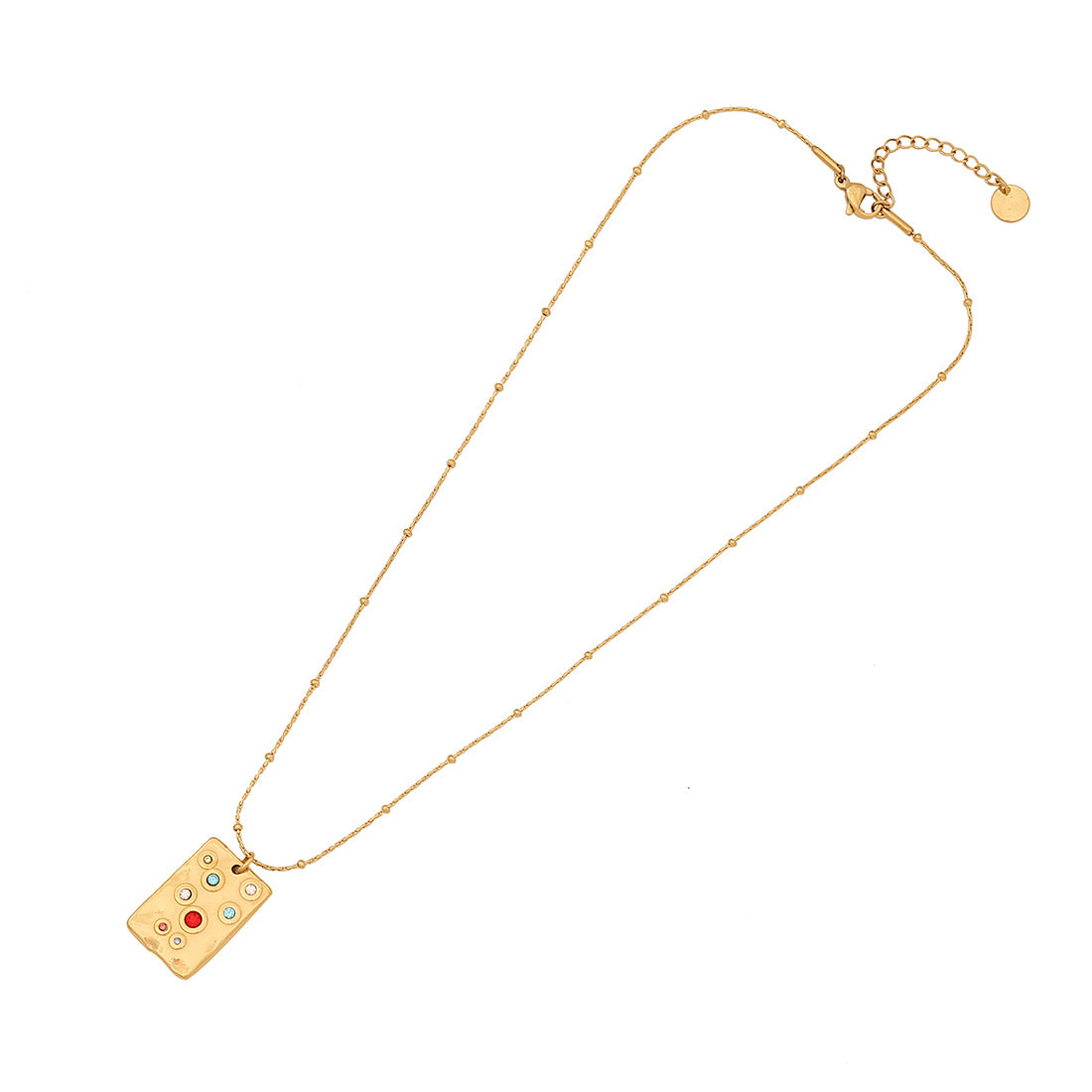Collana con Ciondolo a Mano Rosa Geometrica Vintage in Acciaio Inossidabile con Design Ispirato ai Tarocchi