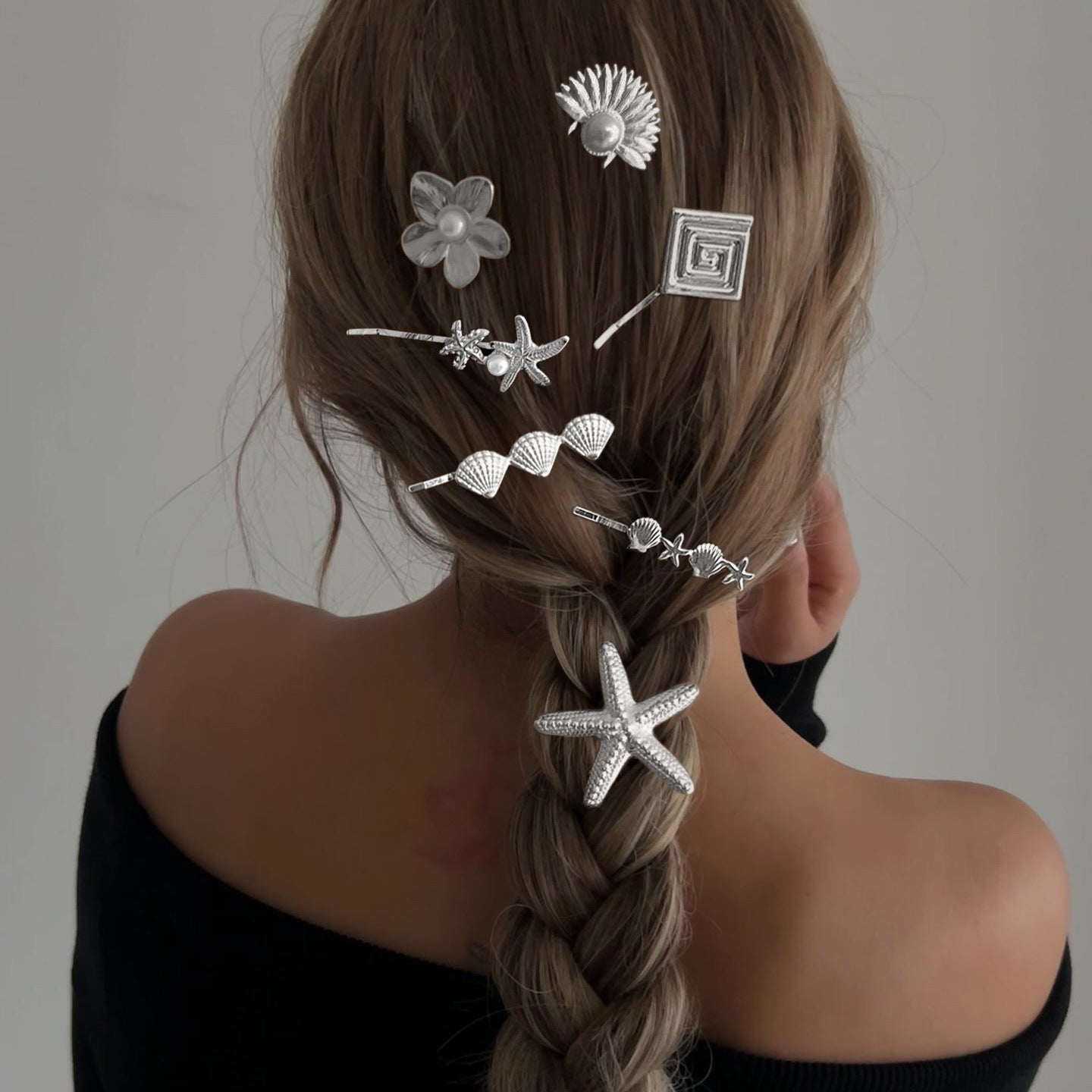 Casual Alloy Plated Starfish Hair Pin for Women