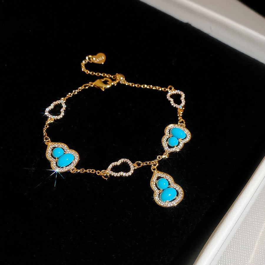 Sweet Minimalist Geometric Floral Brass Bracelet with Cubic Zirconia Inlay for Women
