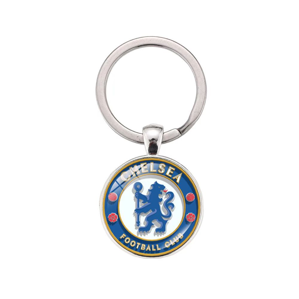 Minimalist Zinc Alloy Keychain with Team Crest Pattern