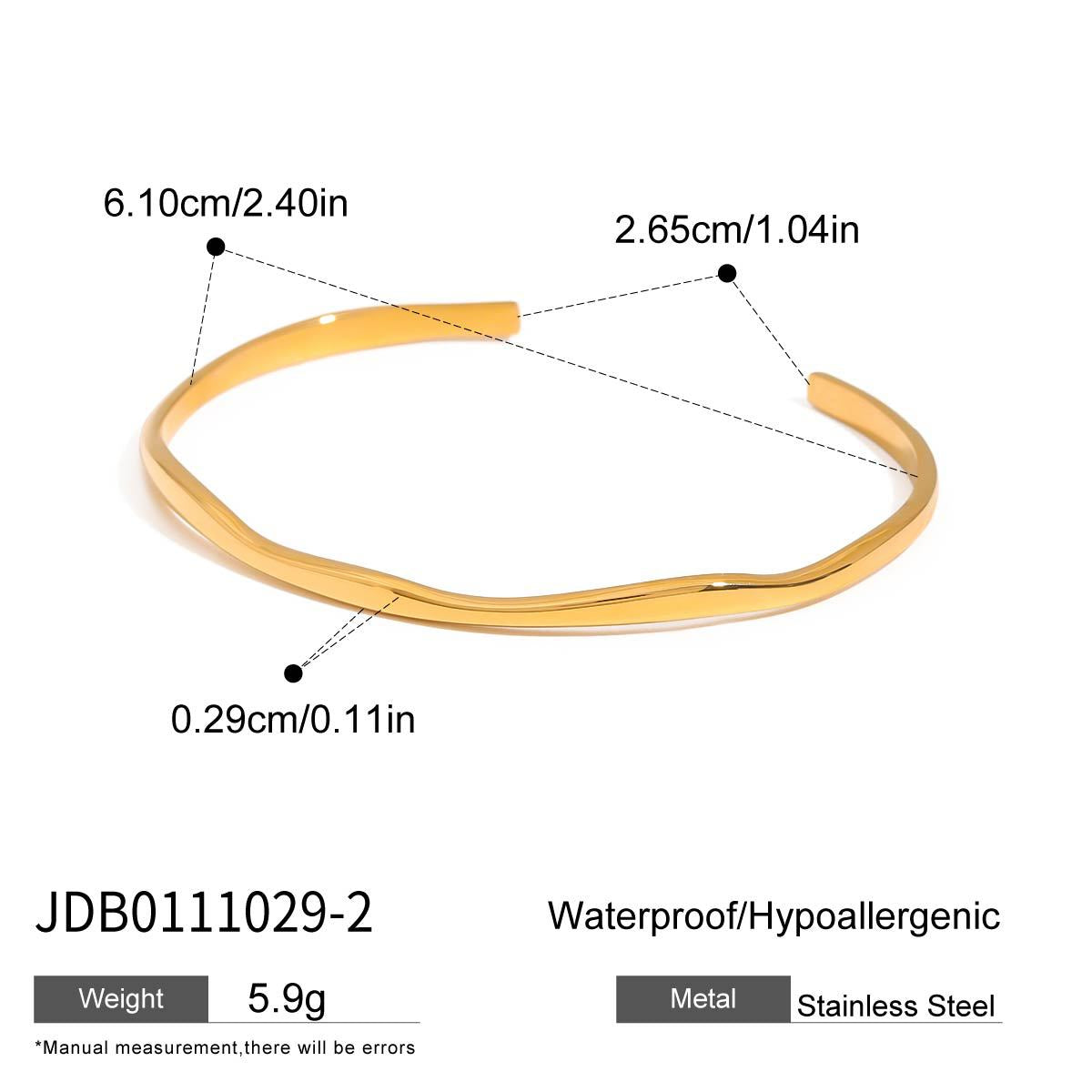 Elegant 18K Gold Plated Heart Stainless Steel Bracelet for Women