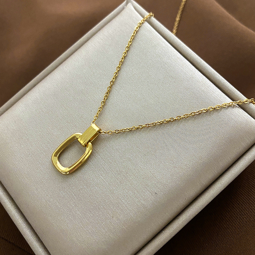 Minimalist Animal-Shaped Titanium Steel Clavicle Necklace for Women with Electroplated Finish and Irregular Design