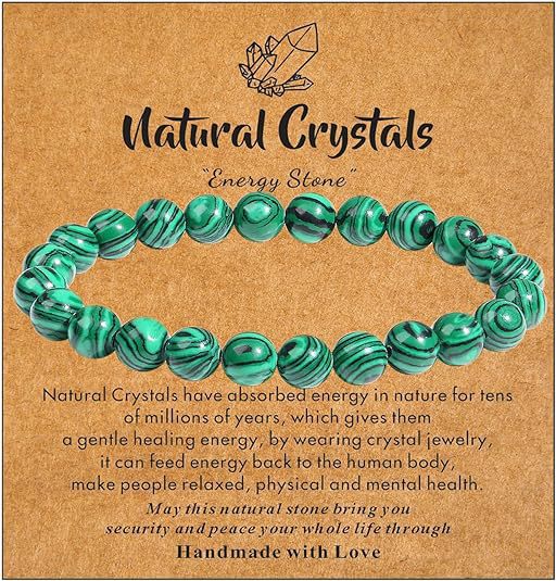 8mm Natural Turquoise Round Bead Stretch Bracelet Unisex Geometric Handmade Jewelry