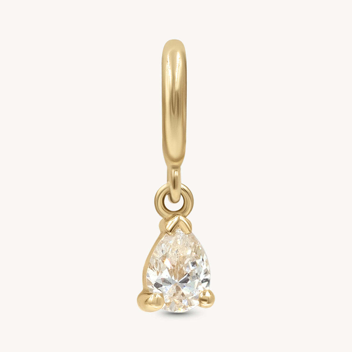 Ciondolo/Charm a barra in ottone placcato oro 18 carati con geometria vintage per donna