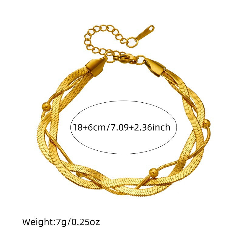 Pulsera de cadena de cable de acero inoxidable de moda minimalista para mujer
