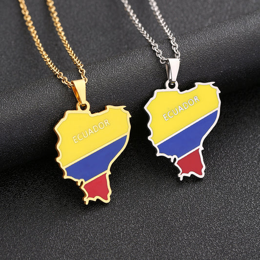 Collana con pendente geometrico smaltato alla moda in acciaio inossidabile con charm in acciaio al titanio e finitura placcata per uomo e donna