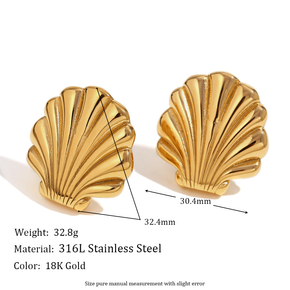 Pendientes de acero inoxidable con forma de triángulo geométrico minimalista y chapado en oro de 18 quilates para mujer