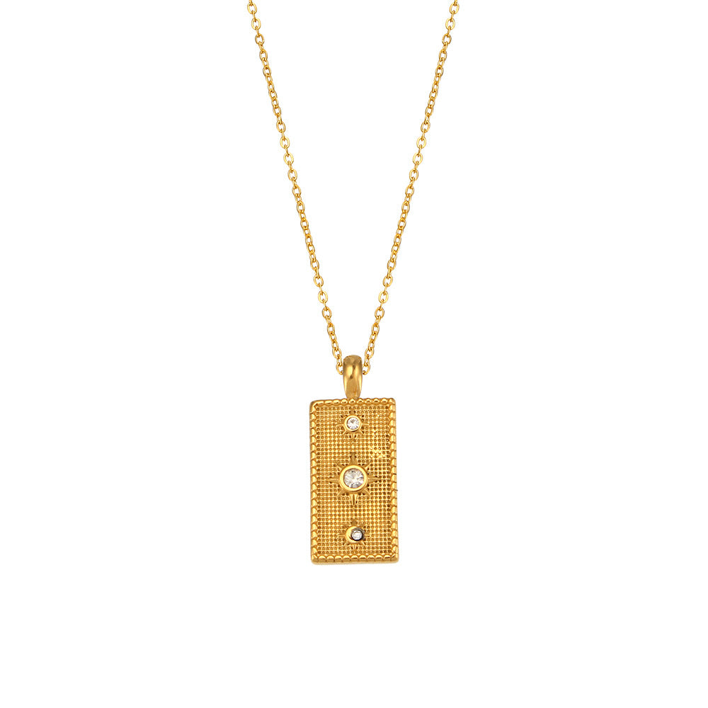 Collana con Pendente Girasole Geometrico Minimalista da Donna in Acciaio Inossidabile con Finitura Placcata