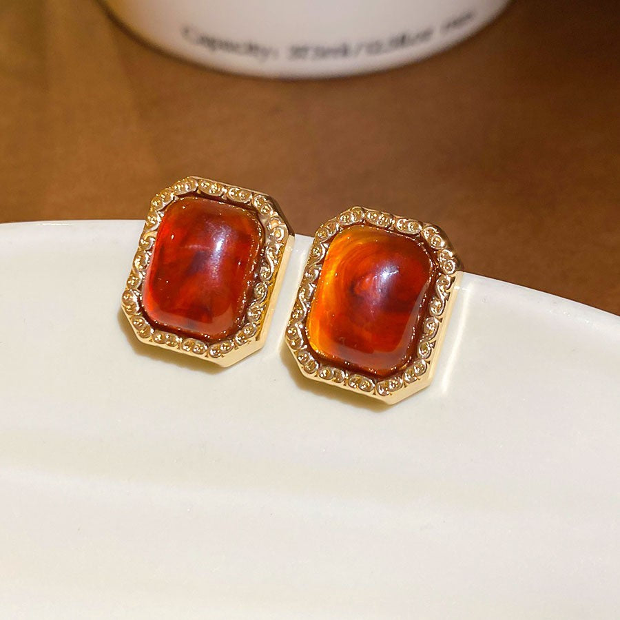 Orecchini a perno geometrici minimalisti in lega con placcatura in rodio da donna, gioielli per orecchie artistici di ispirazione vintage con perni in argento sterling 925