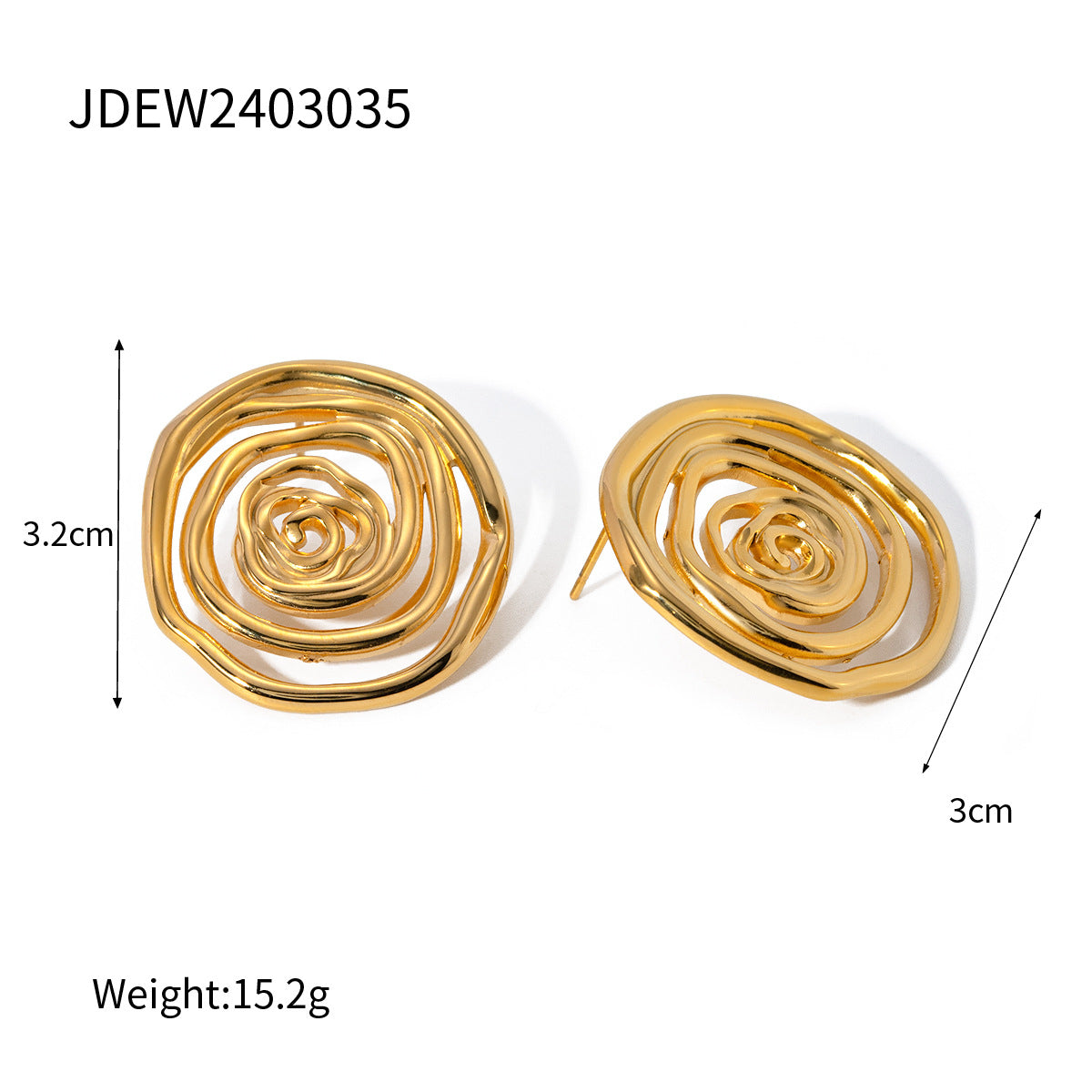 Orecchini a Cerchio Minimalisti Geometrici da Donna in Acciaio Inossidabile con Finitura Placcata e Ganci in Acciaio al Titanio Ipoallergenici