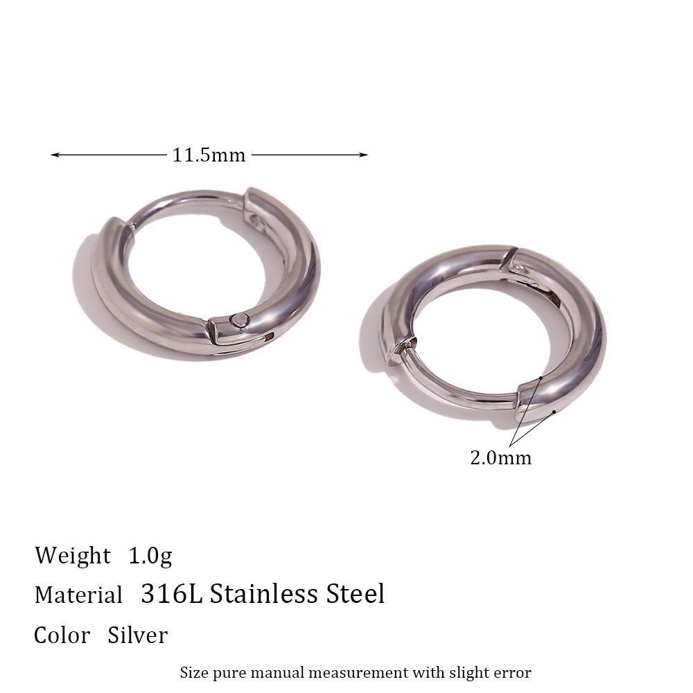 Minimalist Geometric Stainless Steel Ear Cuffs with 18K Gold Plating for Women