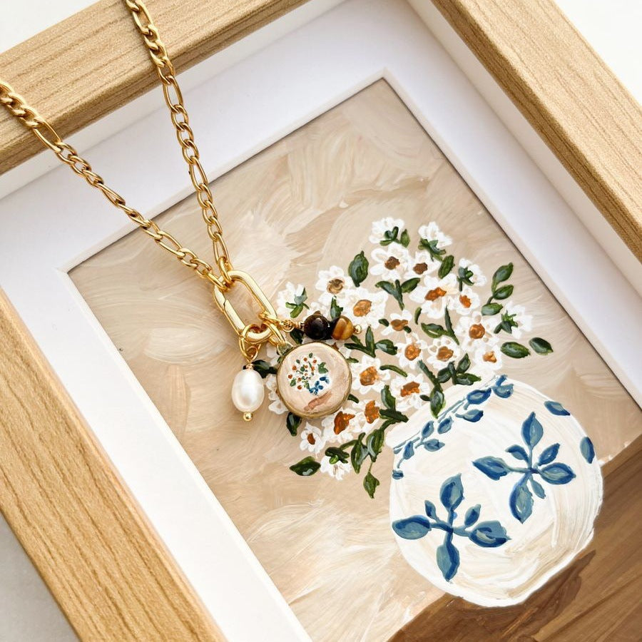 Minimalist Luxury 18K Gold Plated Stainless Steel Heart Animal Floral Pendant Necklace