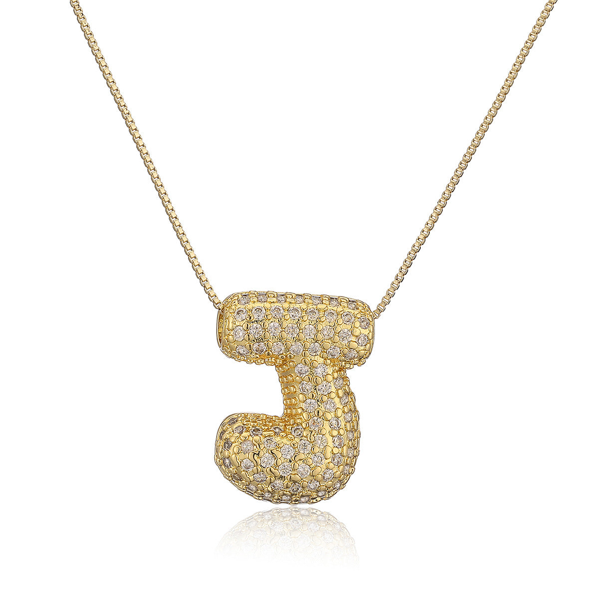 Collana a forma di lettera minimalista in rame placcato oro vero da donna