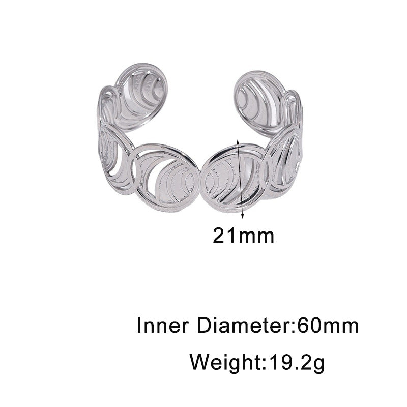 Minimalist Geometric Oval Titanium Steel Bracelet for Women