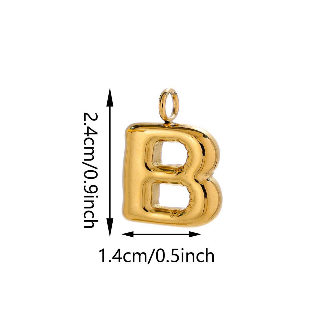 Elegant Plated Stainless Steel Letter Bag Charm