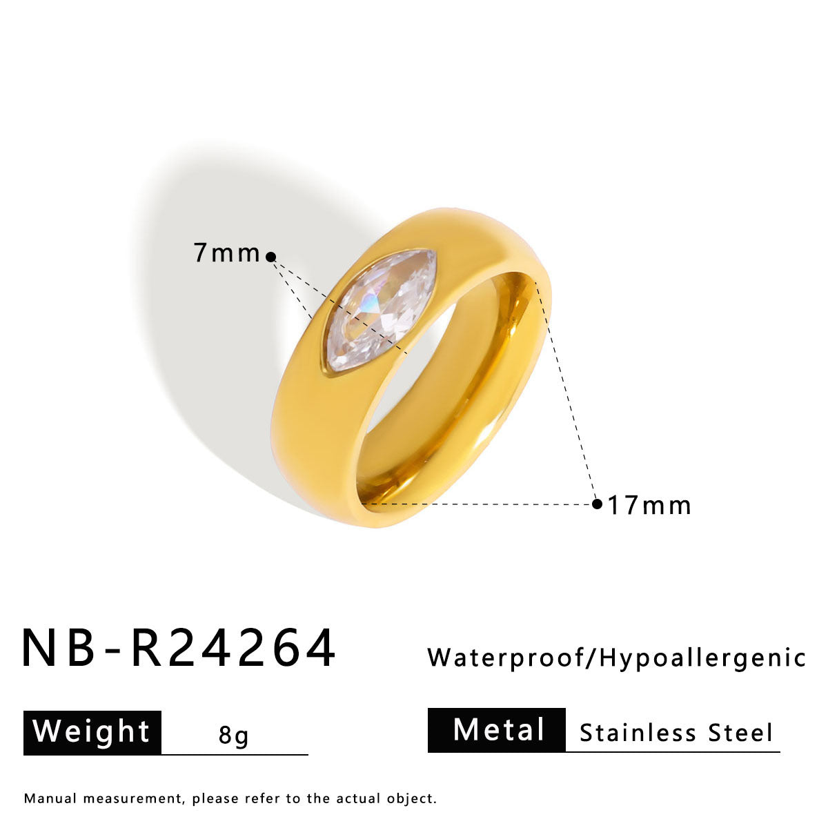 Anello minimalista geometrico in acciaio inossidabile con intarsio di zirconi e finitura placcata per uomo e donna