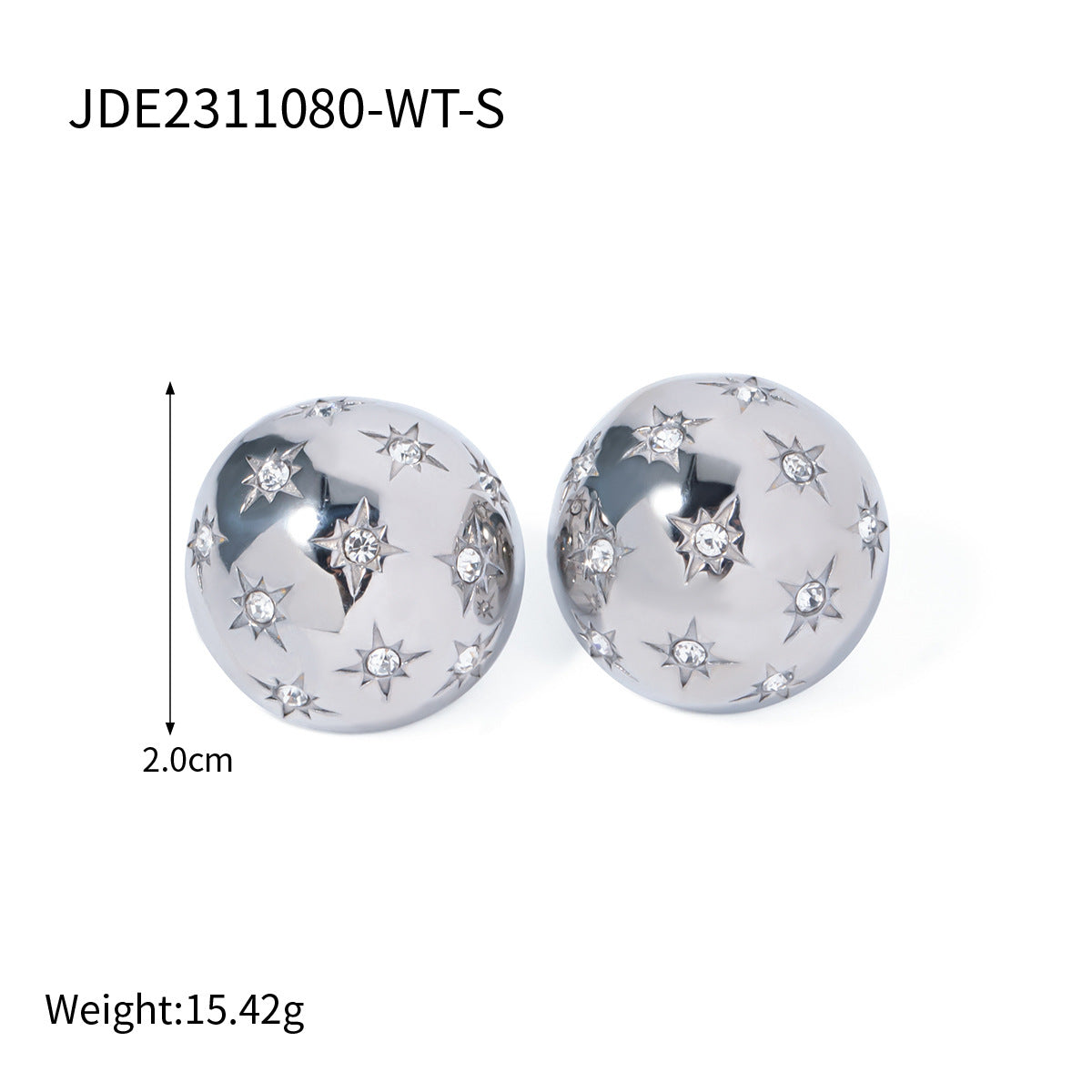 Elegant Geometric Stainless Steel Hoop Earrings with Cubic Zirconia 18K Gold Plated for Women