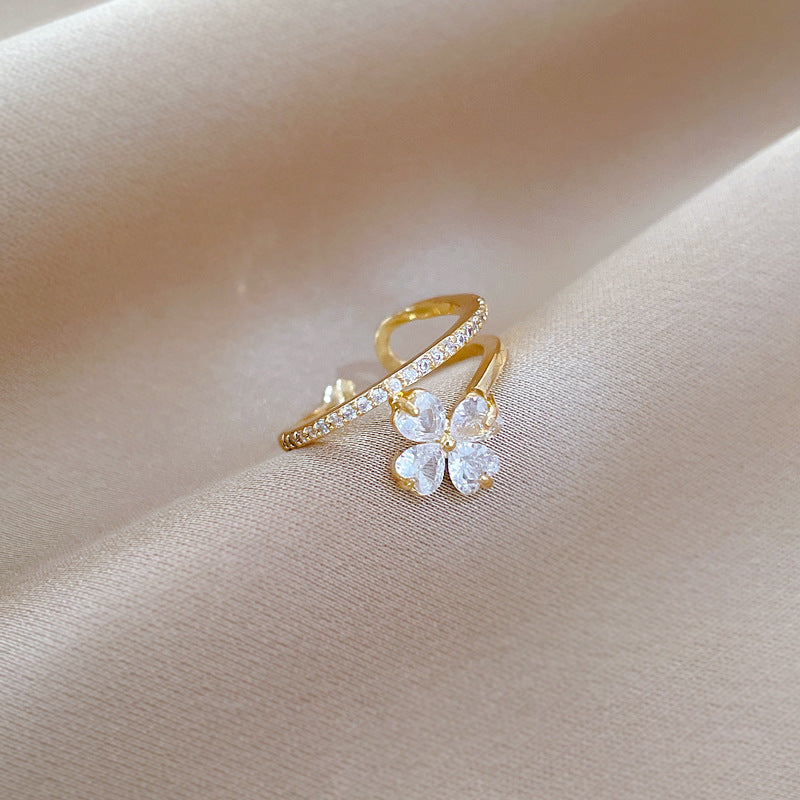 Anello da donna in ottone placcato oro a forma di corona in stile fumetto, anello aperto regolabile alla moda