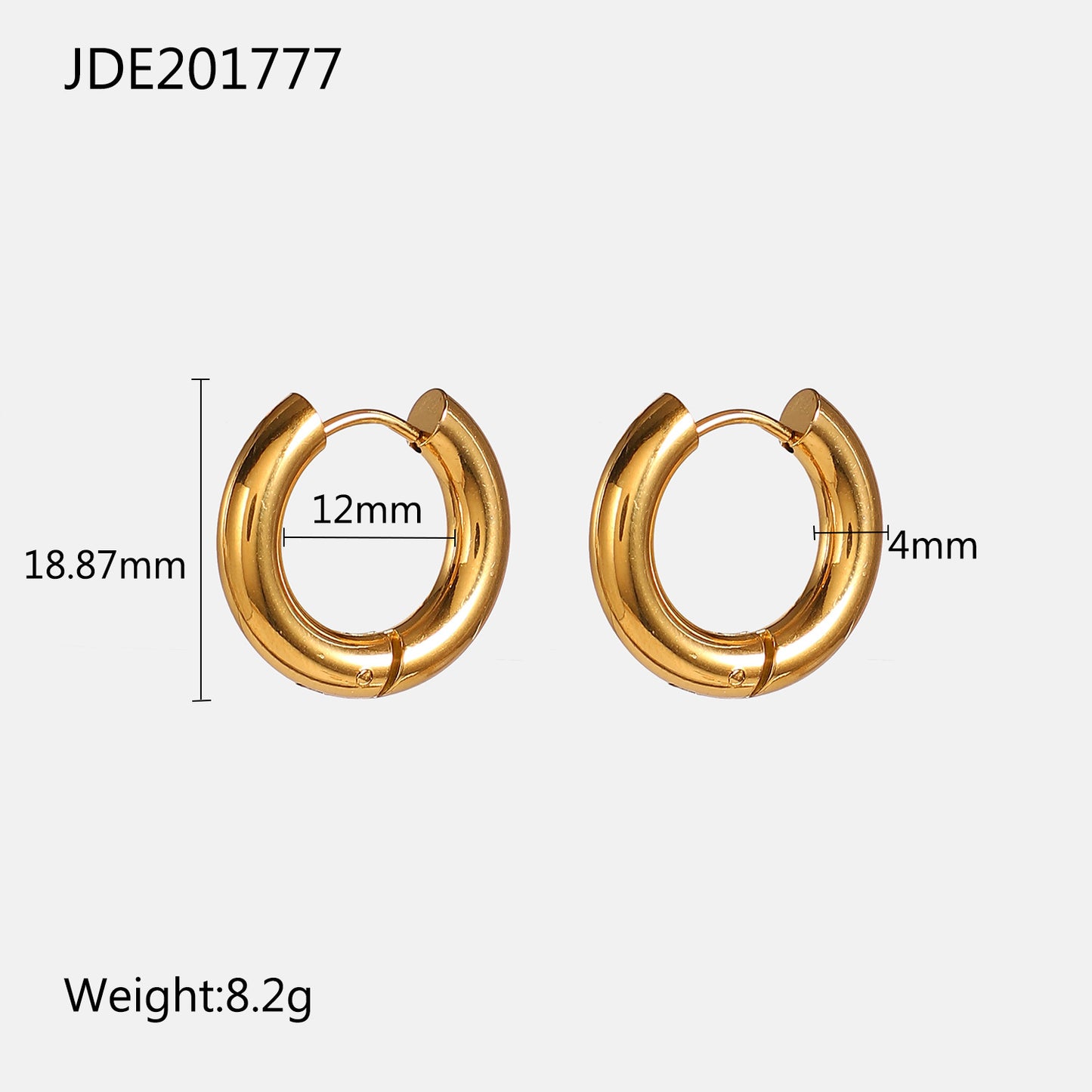 Minimalist Geometric Stainless Steel Hoop Earrings for Women with Plated Finish