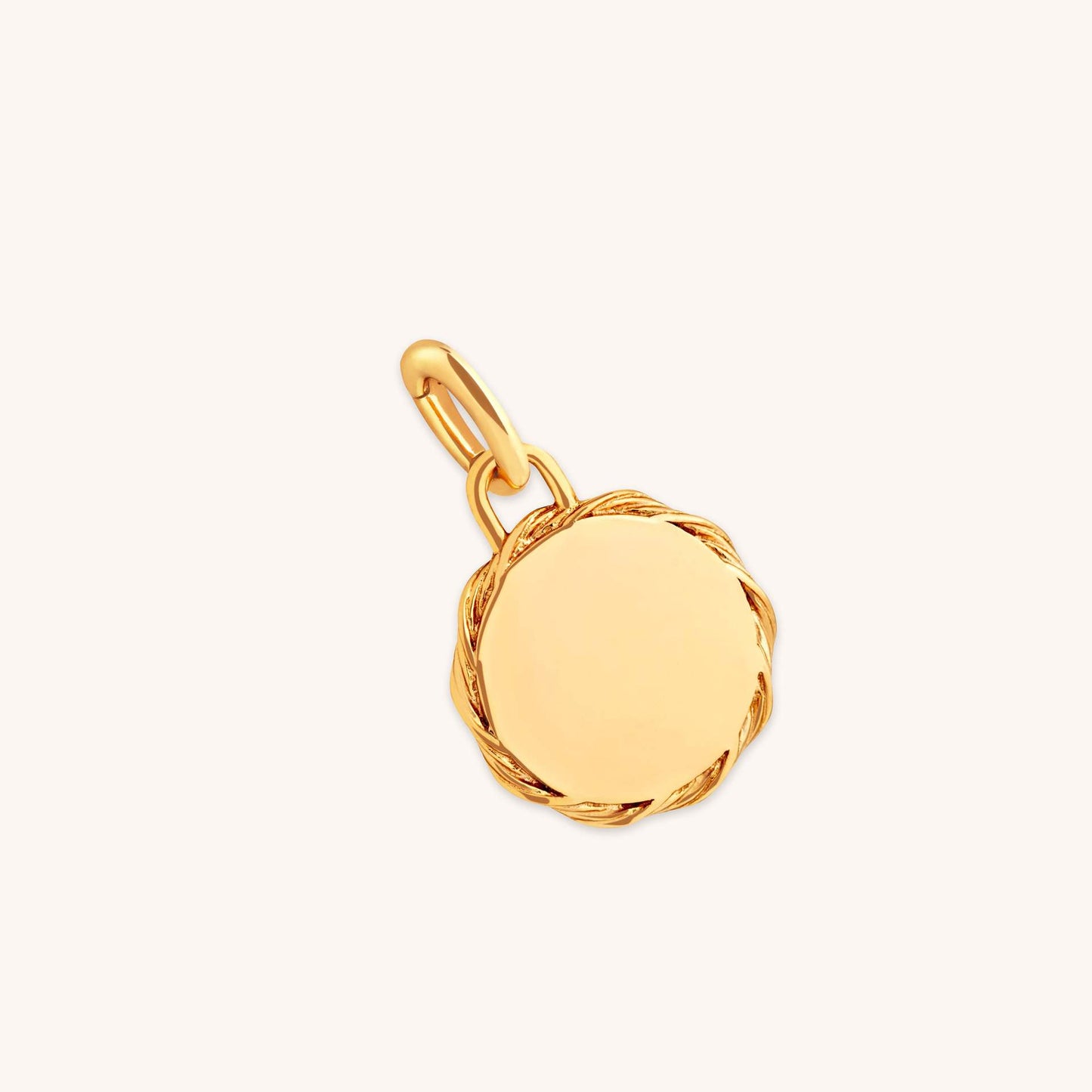 Vintage Square Moon Stainless Steel PVD Gold Plated Pendant Charm Bar with Cable Chain