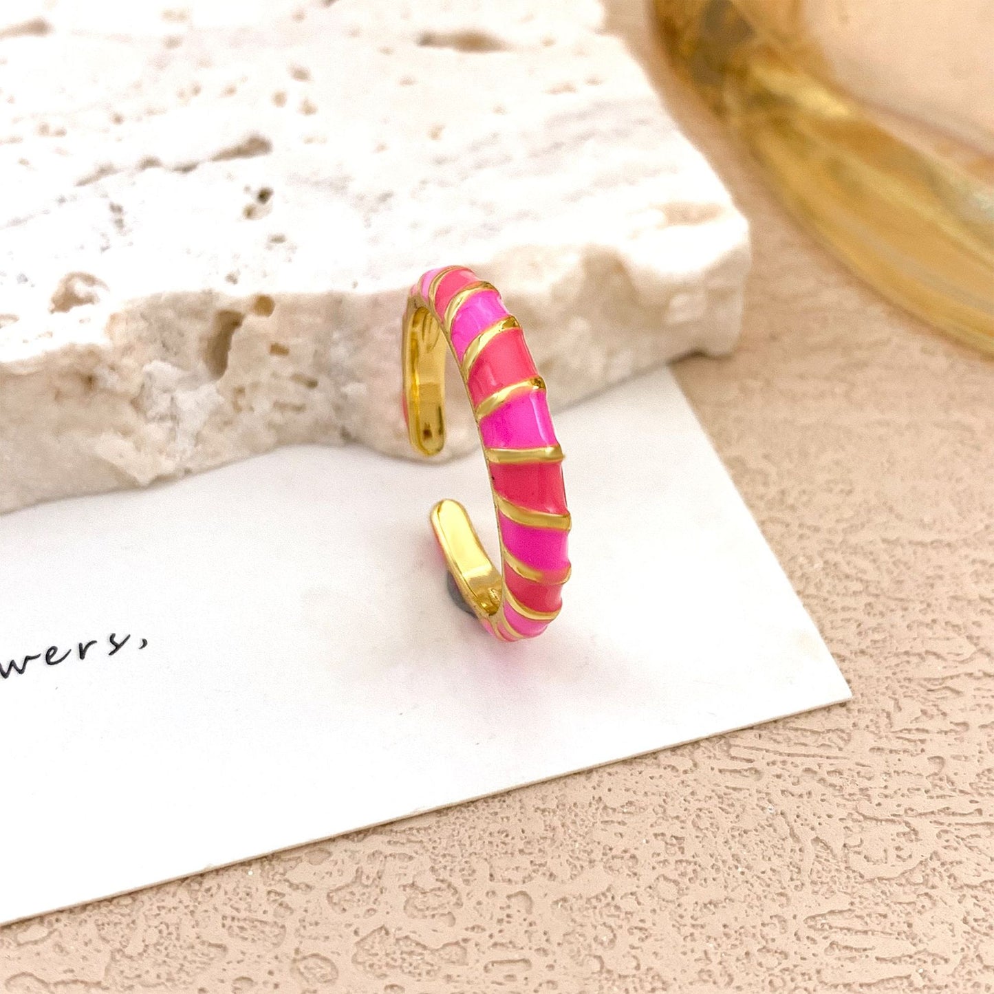 Minimalist Luxury Geometric Open Ring Alloy Gold Plated Women's Jewelry