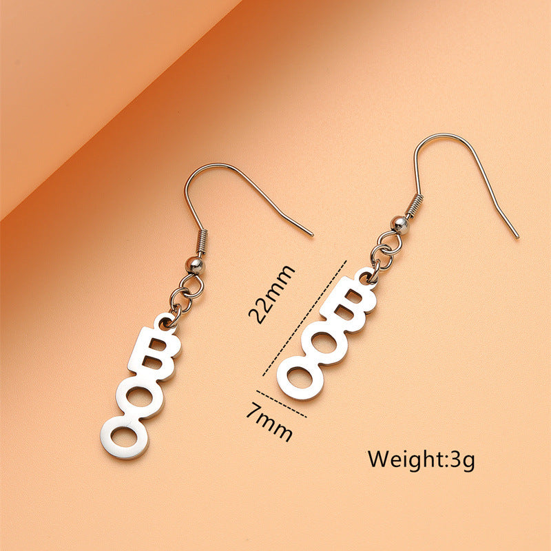 Orecchini in acciaio inossidabile geometrici stile naturale con finitura galvanizzata per donna, accessori per costume di Halloween