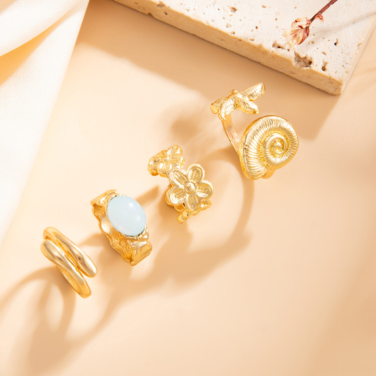 Minimalist Alloy Star Gemstone Inlay Toe Ring for Women