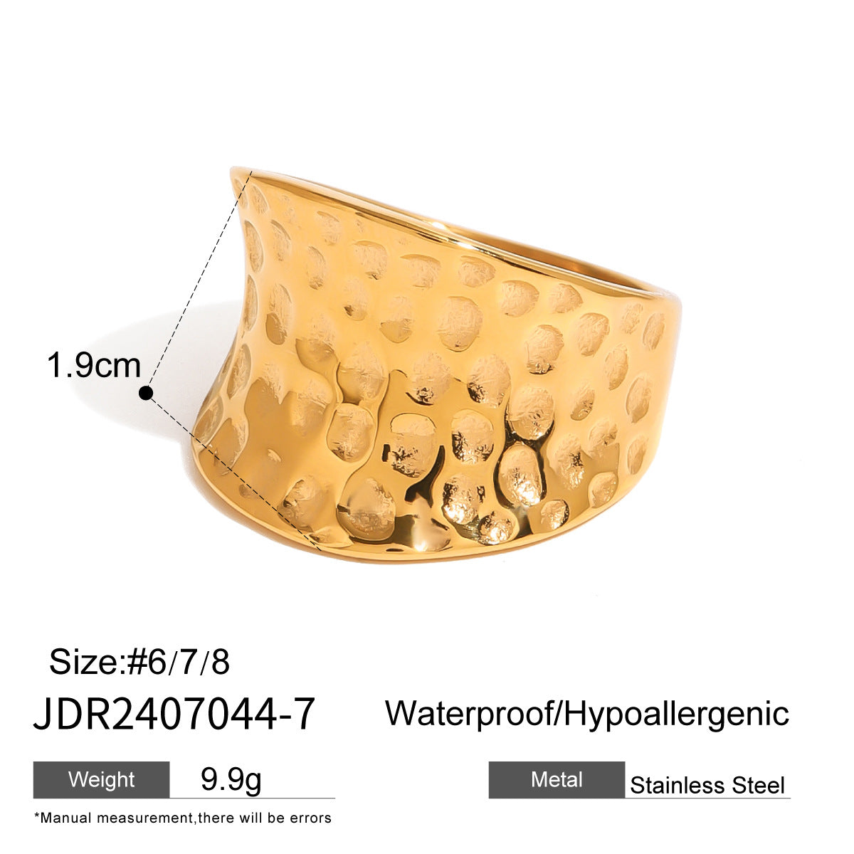 Minimalist Geometric Plated Stainless Steel Ring for Women
