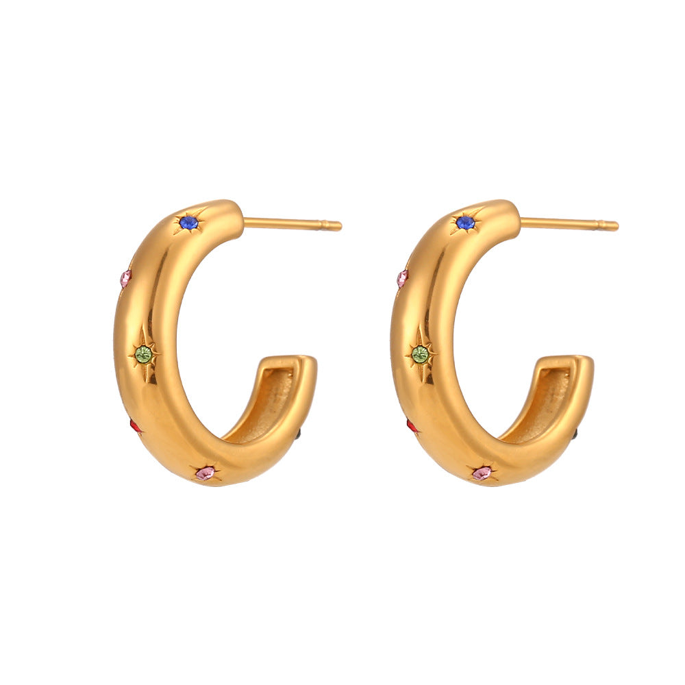 Elegante Conjunto Minimalista de Pendientes y Collar de Acero Inoxidable Chapado en Oro con Dijes de Corazón, Lágrima y Campana para Mujer
