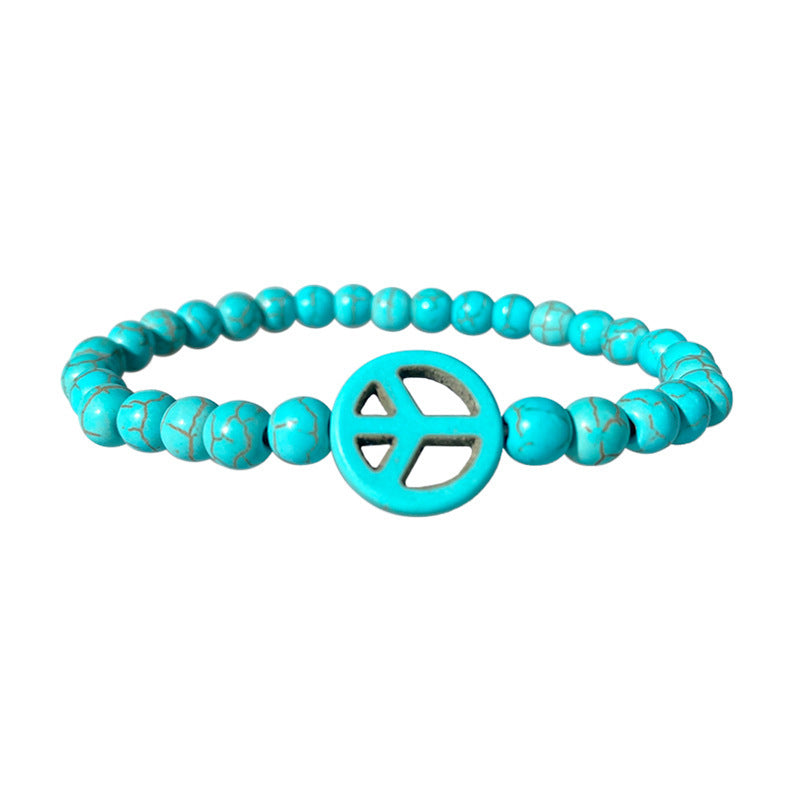 Bohemian Geometric Natural Turquoise Beaded Bracelet Unisex