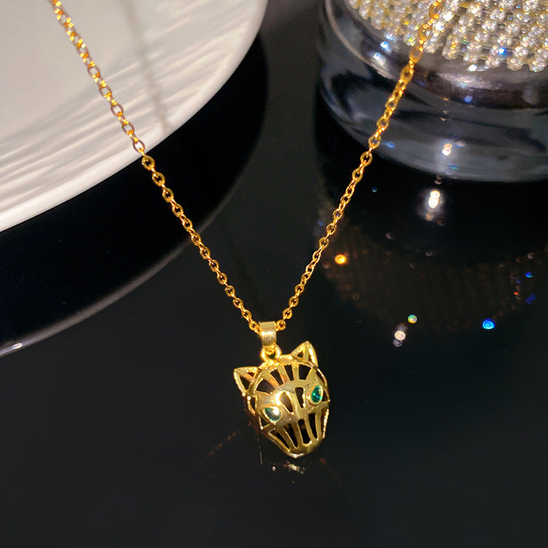 Sporty Sweet Evil Eye Floral Pendant Titanium Steel Necklace with Cable Chain