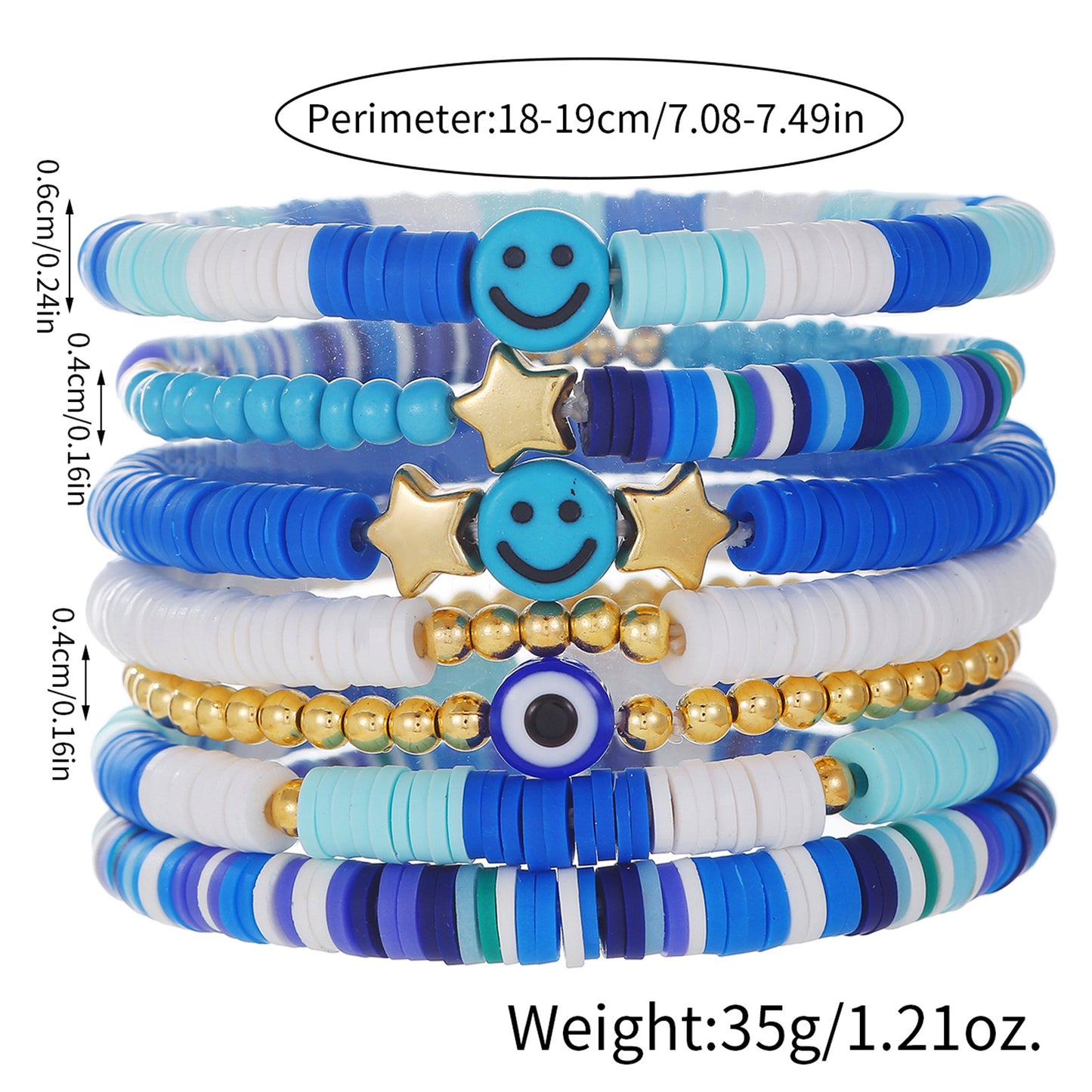 Bohemian Handmade Geometric Heart and Letter Resin Bead Bracelet Set with Stainless Steel and Brass Accents for Unisex