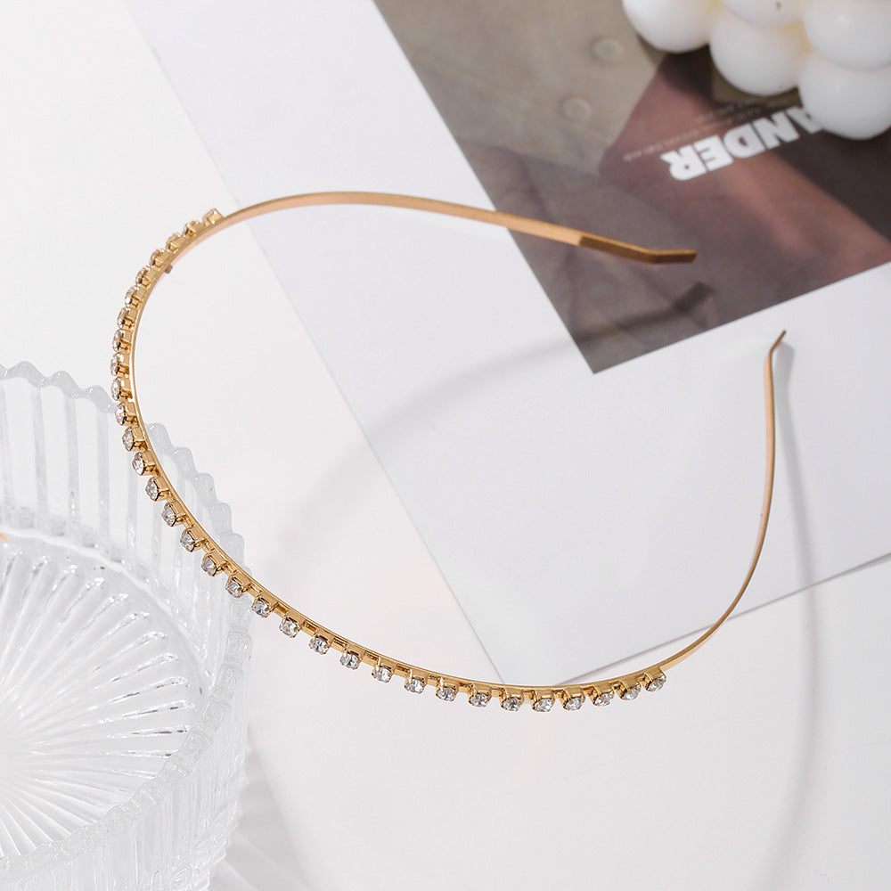 Sweet Minimalist Geometric Alloy Headband with Rhinestone Inlay