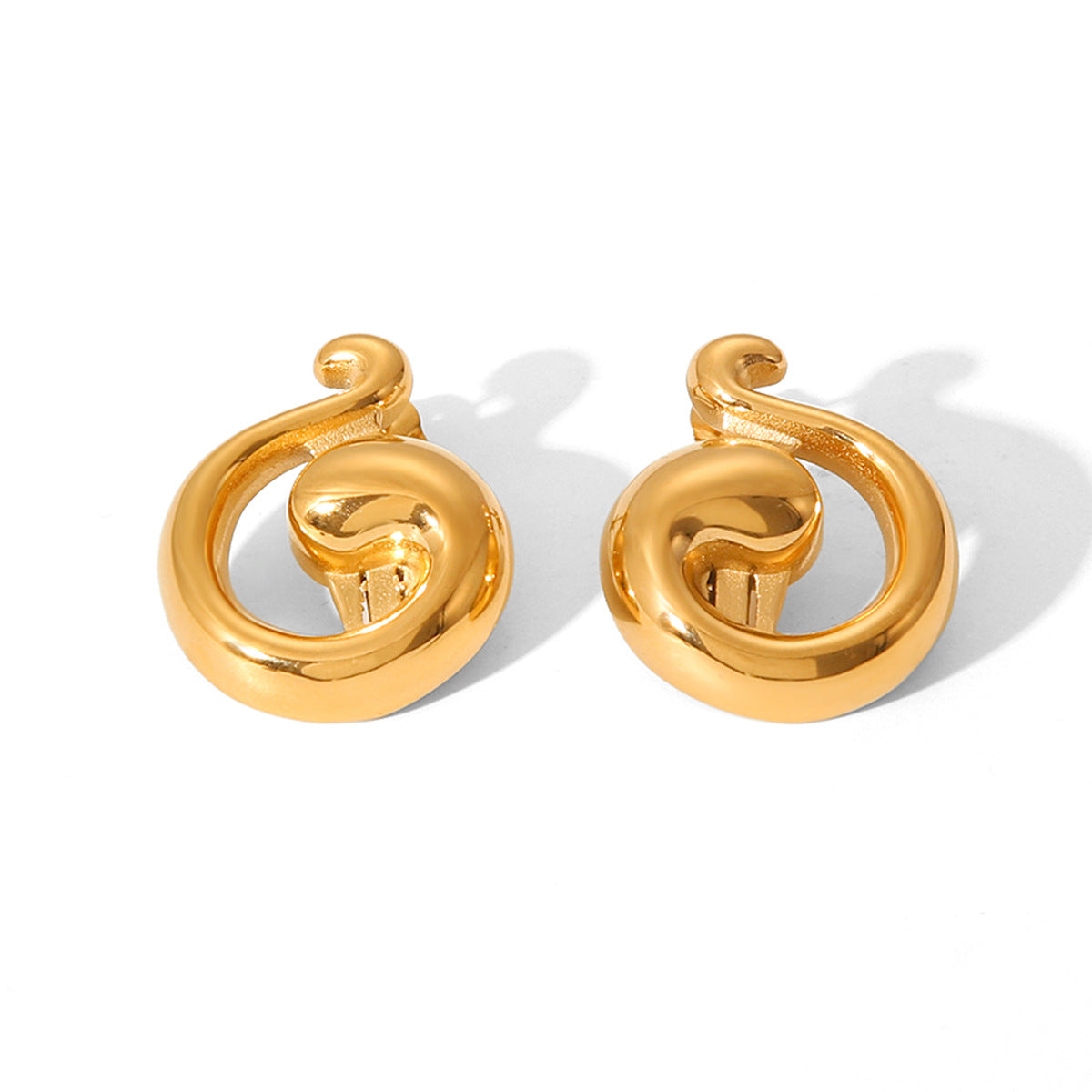 Geometric Note Stainless Steel Earrings for Women with Plated Finish