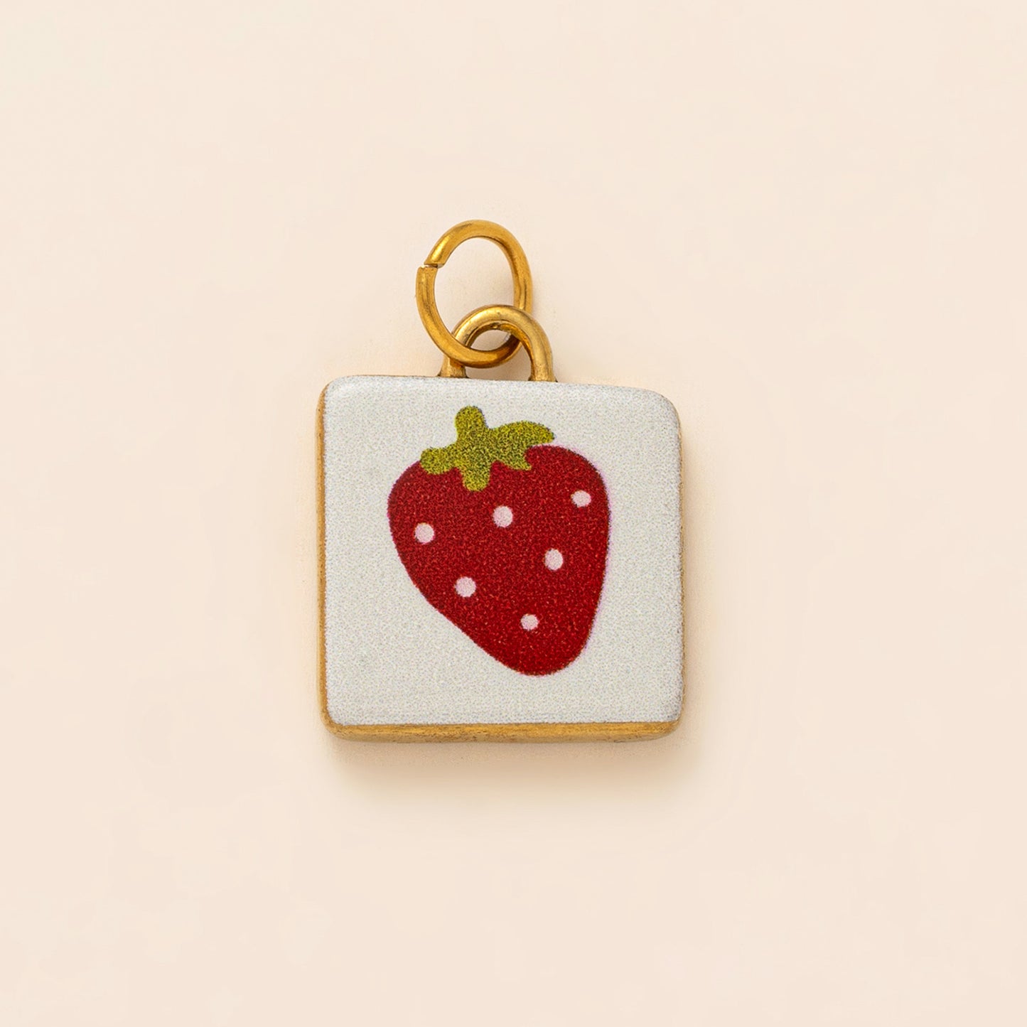 Vintage 18K Gold Plated Stainless Steel Fruit Charm Bar for Women