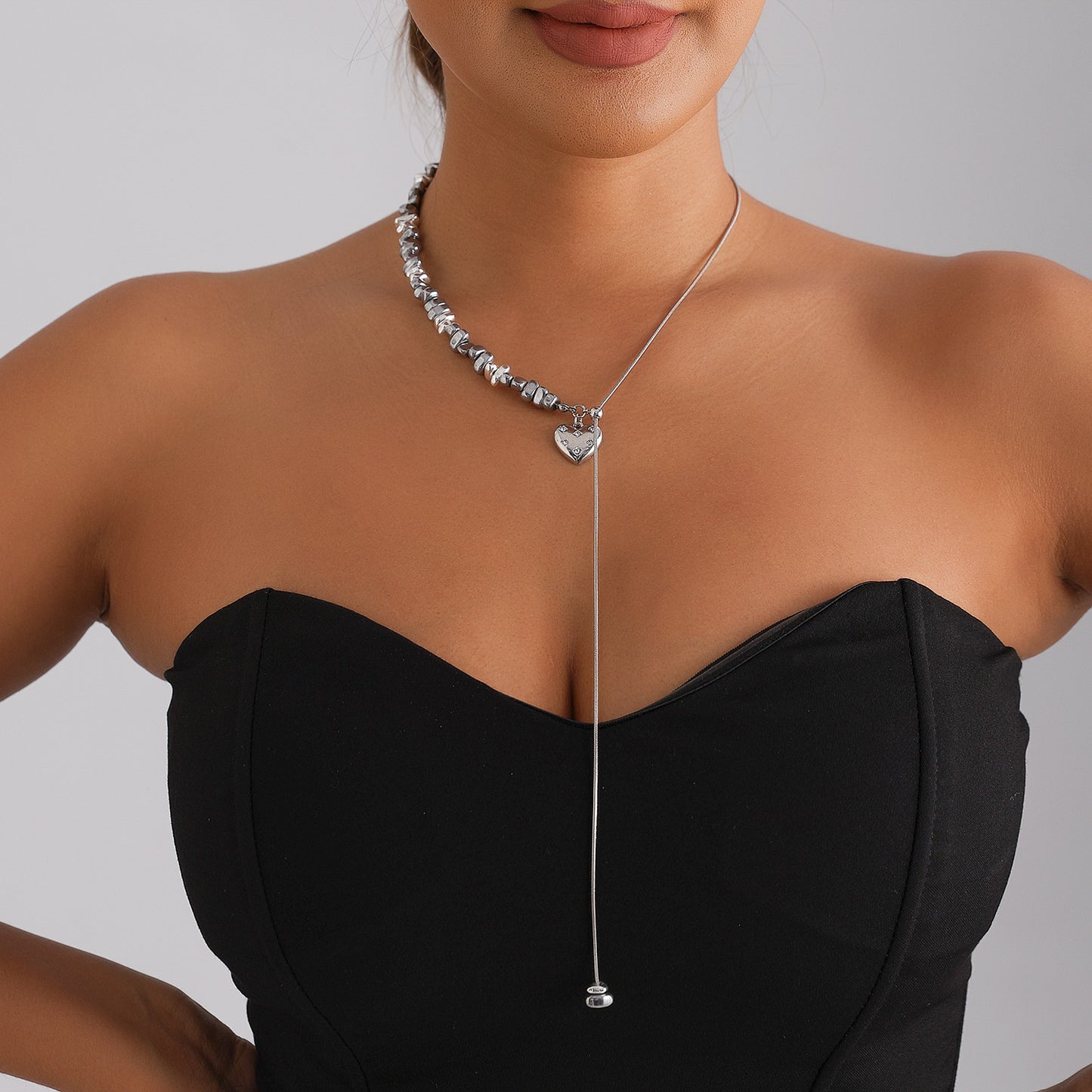 Sweet Streetwear Heart Geometric Alloy Plated Necklace for Women