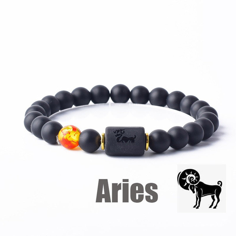 Classic Unisex Natural Stone Zodiac Beaded Bracelet