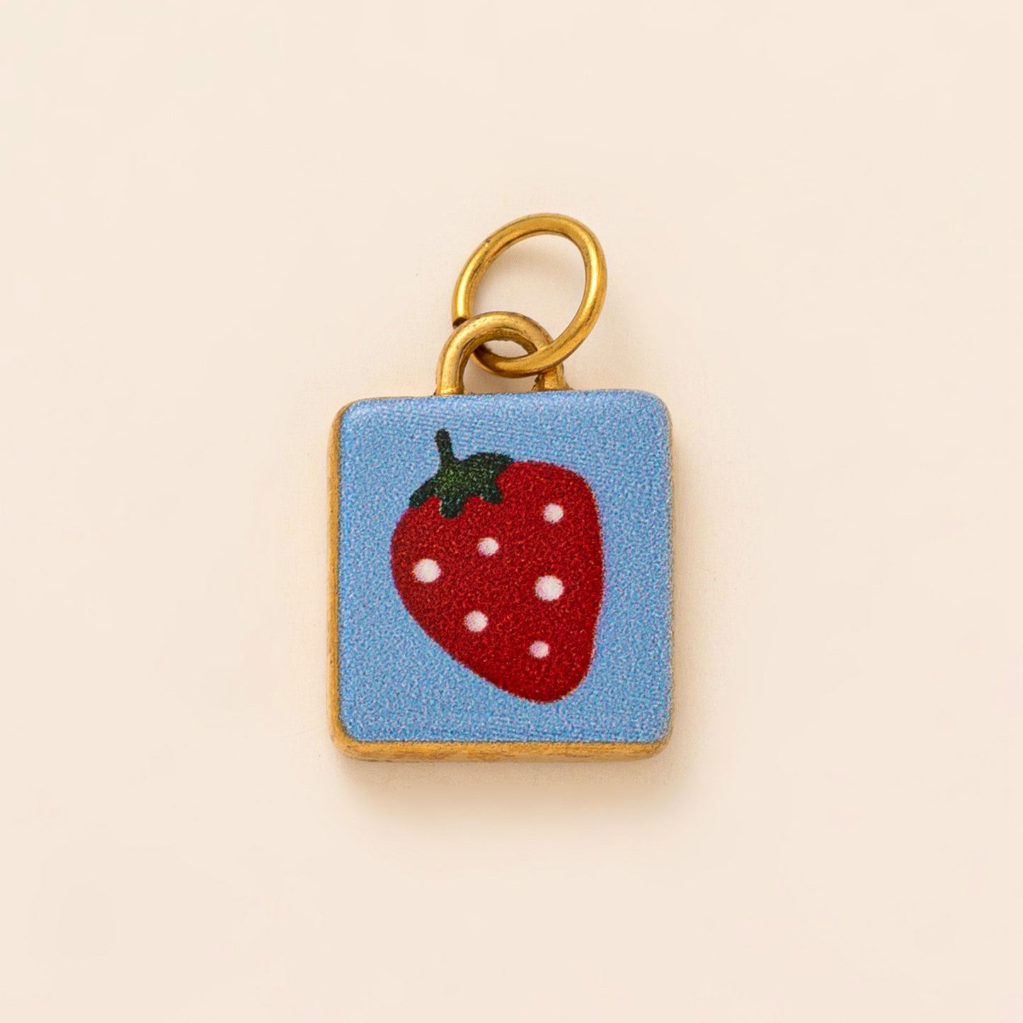 Vintage 18K Gold Plated Stainless Steel Fruit Charm Bar for Women