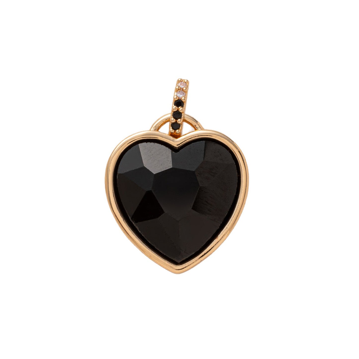Vintage Floral Heart Geometric Brass Plated Charm Bar Ball Chain Pendant