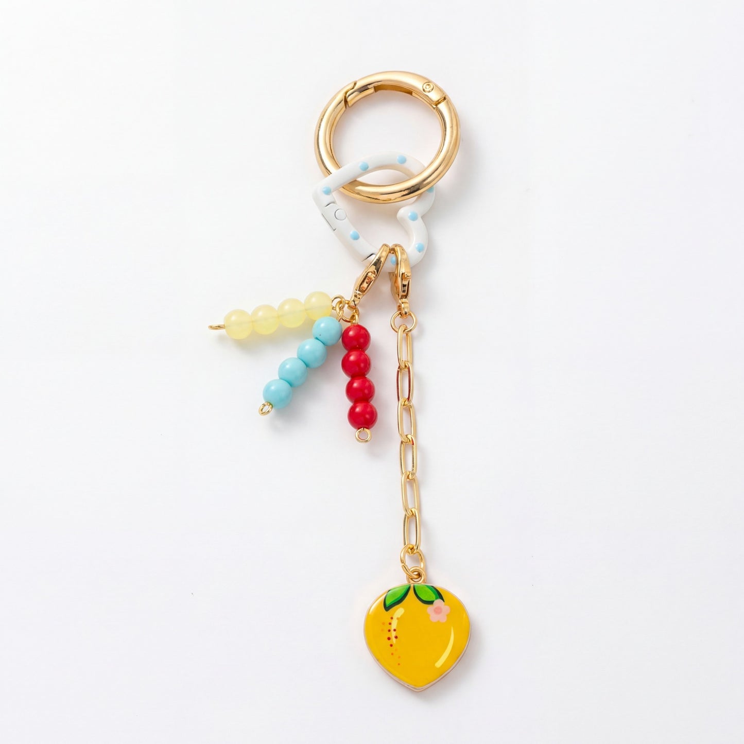 Sweet 18K Gold Plated Brass Fruit Pattern DIY Charm Bar Pendant for Bag Keychain